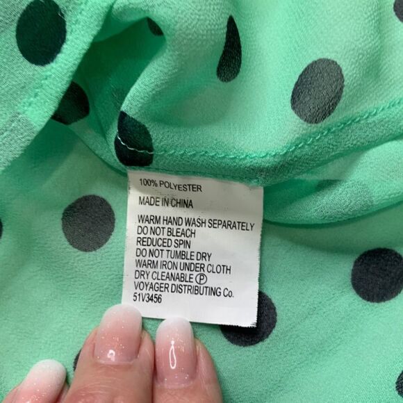 ANTHROPOLOGIE Hi There From Karen Walker Polka Dot Sheer Batwing Blouse Sz 2 - Picture 8 of 10